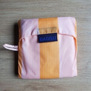 BAGGU Standard Reusable Bag Tangerine Wide Stripe